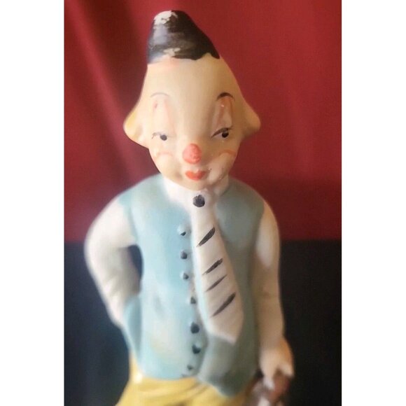 Vintage Hobo Derby 6 1/4" Clown Bisque Figurine - Picture 8 of 10